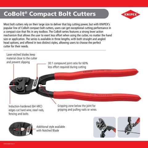 CoBolt® High Leverage Compact Bolt Cutters-Spring | KNIPEX Tools